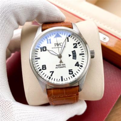 Replica Pilot A21j Automatic Movement Mens Watch White Dial Leather Strap B E190