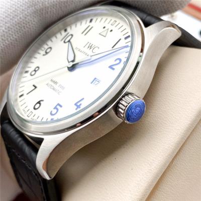 Replica Pilot A21j Automatic Movement Mens Watch White Dial Leather Strap B E190