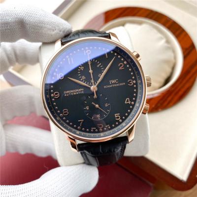 Replica Portugieser A21j Automatic Movement Mens Watch White Dial Leather Strap E191