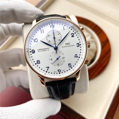 Replica Portugieser A21j Automatic Movement Mens Watch White Dial Leather Strap E191