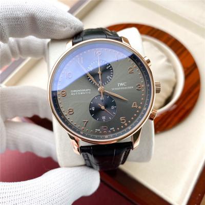 Replica Portugieser A21j Automatic Movement Mens Watch White Dial Leather Strap E191