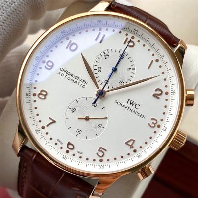 Replica Portugieser A21j Automatic Movement Mens Watch White Dial Leather Strap E191