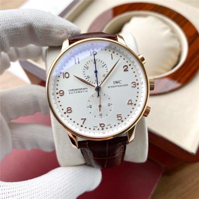 Replica Portugieser A21j Automatic Movement Mens Watch White Dial Leather Strap E191