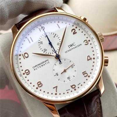 Replica Portugieser A21j Automatic Movement Mens Watch White Dial Leather Strap E191