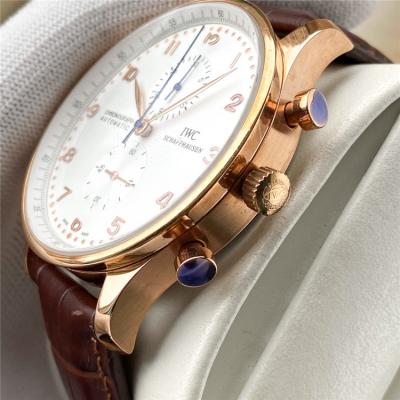 Replica Portugieser A21j Automatic Movement Mens Watch White Dial Leather Strap E191