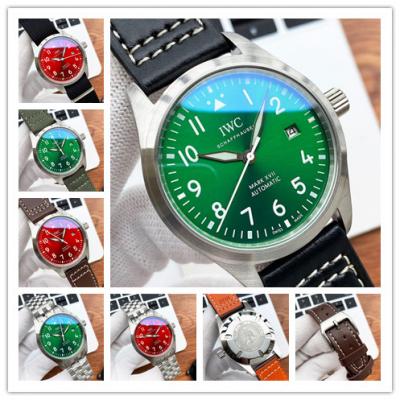 Replica Pilot A21j Automatic Movement Mens Watch Green Dial Leather Strap E201