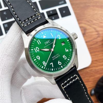 Replica Pilot A21j Automatic Movement Mens Watch Green Dial Leather Strap E201