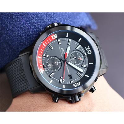 Replica Aquatimer Family A4813 Automatic Movement Mens Watch Black Dial Rubber Strap A E203