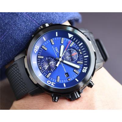 Replica Aquatimer Family A4813 Automatic Movement Mens Watch Black Dial Rubber Strap A E203