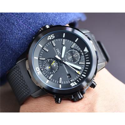 Replica Aquatimer Family A4813 Automatic Movement Mens Watch Black Dial Rubber Strap A E203