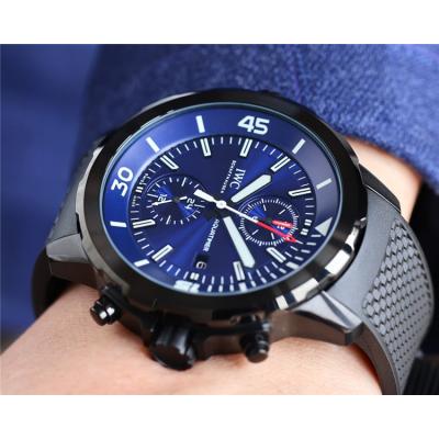 Replica Aquatimer Family A4813 Automatic Movement Mens Watch Black Dial Rubber Strap A E203