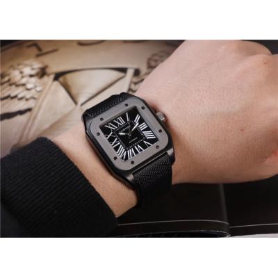 Replica Santos A21j Automatic Movement Mens Watch Black Dial Nylon Leather E05