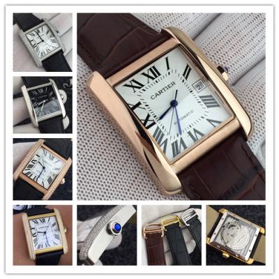 Replica Tank Japan Miyota 8215 Automatic Movement Mens Watch White Dial Leather Strap A E20