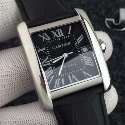 Replica Tank Japan Miyota 8215 Automatic Movement Mens Watch White Dial Leather Strap A E20