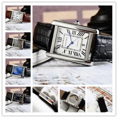 Replica Tank A21j Automatic Movement Mens Watch White Dial Leather Strap A E28