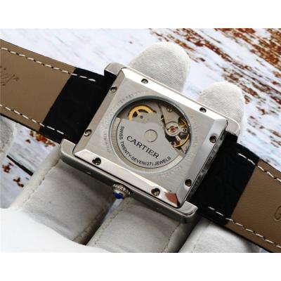 Replica Tank A21j Automatic Movement Mens Watch White Dial Leather Strap A E28