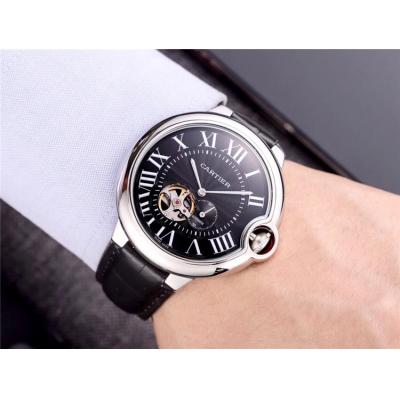 Replica Ballon Bleu A82S7 Automatic Movement Mens Watch White Dial Leather Strap E30