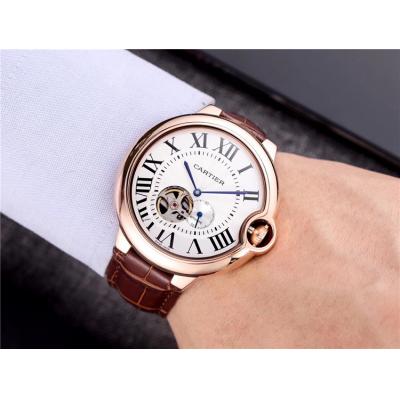 Replica Ballon Bleu A82S7 Automatic Movement Mens Watch White Dial Leather Strap E30