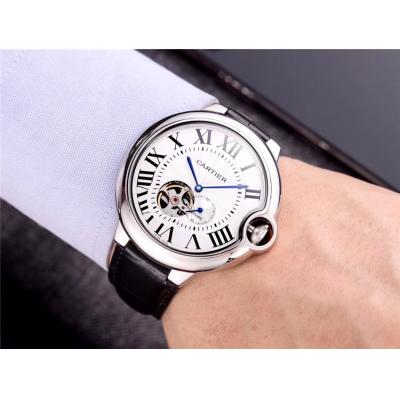 Replica Ballon Bleu A82S7 Automatic Movement Mens Watch White Dial Leather Strap E30