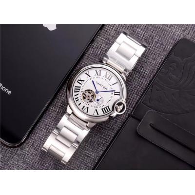 Replica Ballon Bleu A82S7 Automatic Movement Mens Watch White Dial Leather Strap E30