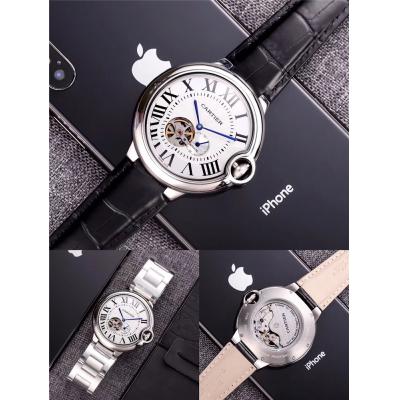 Replica Ballon Bleu A82S7 Automatic Movement Mens Watch White Dial Leather Strap E30