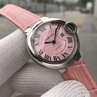 Replica Ballon Bleu Japan Miyota 8215 Automatic Movement Womens Watch Silver Dial Leather Strap E36