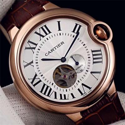 Replica Ballon Bleu Japan Miyota 82S5 Automatic Movement Mens Watch White Dial Leather Strap E40