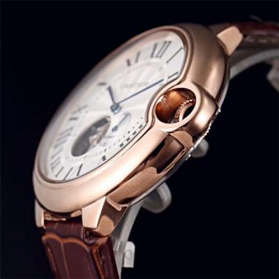 Replica Ballon Bleu Japan Miyota 82S5 Automatic Movement Mens Watch White Dial Leather Strap E40