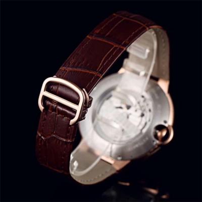 Replica Ballon Bleu Japan Miyota 82S5 Automatic Movement Mens Watch White Dial Leather Strap E40