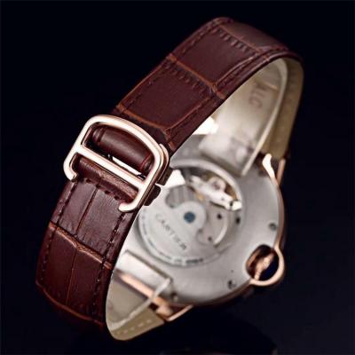 Replica Ballon Bleu A21j Automatic Movement Mens Watch White Dial Leather Strap E42