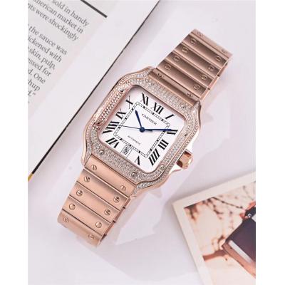 Replica Santos A21j Automatic Movement Mens Watch White Dial Rose Gold A E61