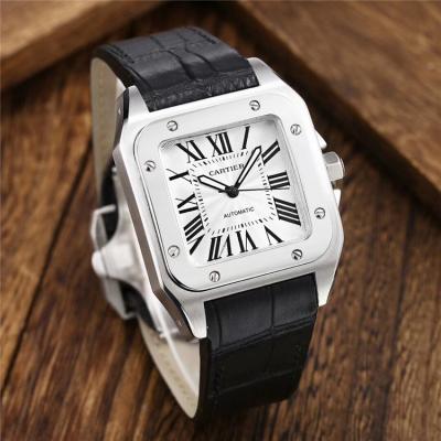 Replica Santos A21j Automatic Movement Mens Watch White Dial Leather Strap 63