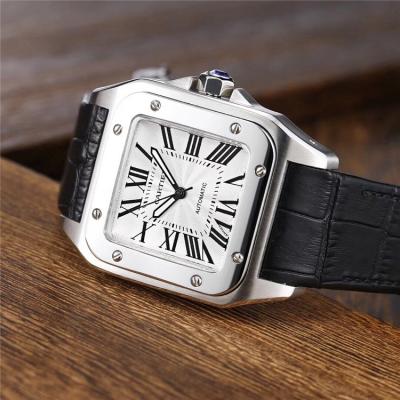 Replica Santos A21j Automatic Movement Mens Watch White Dial Leather Strap 63