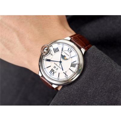 Replica Ballon Bleu A21j Automatic Movement Mens Watch White Dial Leather Strap E65