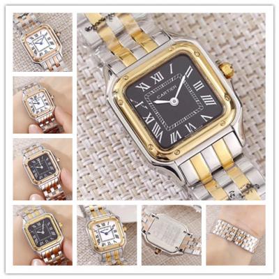 Replica Panthère Swiss Quartz Movement Womens Watch Black Dial Two Tone Yellow Gold A E68