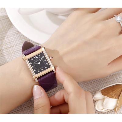 Replica Tank Swiss Quartz Movement Womens Watch White Dial Leather Strap A E69