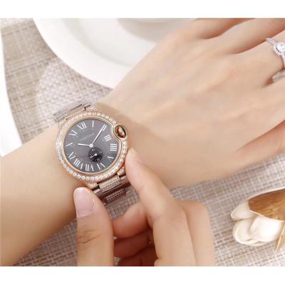 Replica Ballon Bleu Swiss Quartz Movement Womens Watch Gray Dial Two Tone Rose Gold B E70