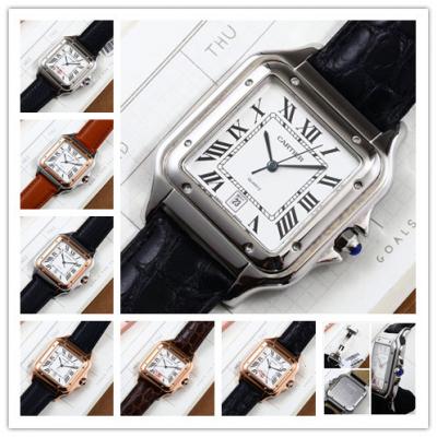 Replica Panthère Swiss Quartz Movement Mens Watch White Dial Leather Strap B E72