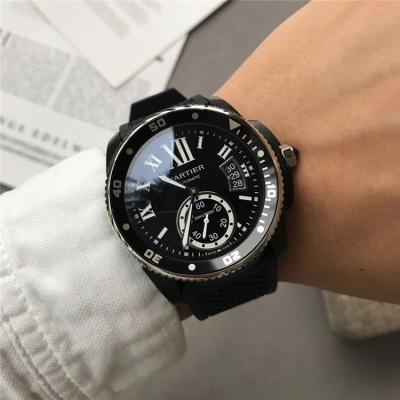 Replica Calibre A21j Automatic Movement Mens Watch Black Dial Rubber Strap E79