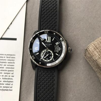 Replica Calibre A21j Automatic Movement Mens Watch Black Dial Rubber Strap E79