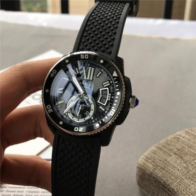 Replica Calibre A21j Automatic Movement Mens Watch Black Dial Rubber Strap E79