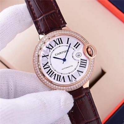 Replica Ballon Bleu A21j Automatic Movement Mens Watch White Dial Leather Strap A E87