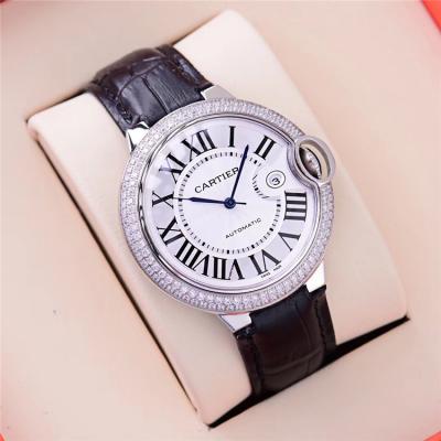 Replica Ballon Bleu A21j Automatic Movement Mens Watch White Dial Leather Strap A E87