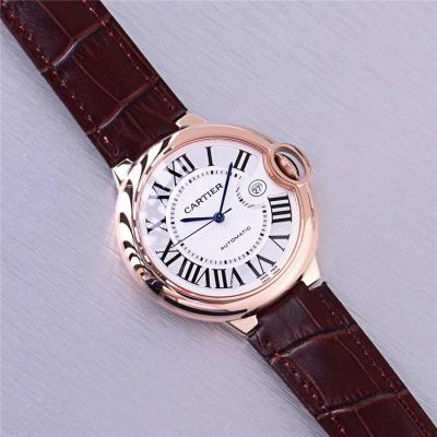 Replica Ballon Bleu A21j Automatic Movement Mens Watch White Dial Leather Strap A E87