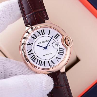 Replica Ballon Bleu A21j Automatic Movement Mens Watch White Dial Leather Strap A E87