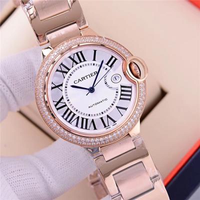 Replica Ballon Bleu A21j Automatic Movement Mens Watch White Dial Two Tone Rose Gold B E87