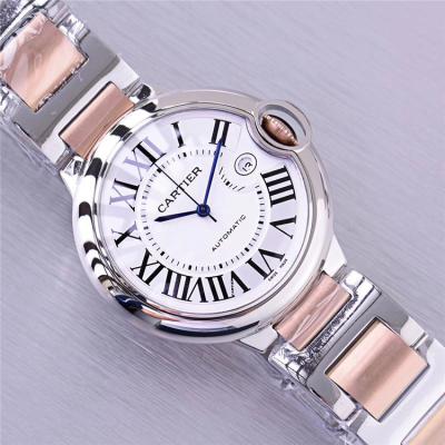 Replica Ballon Bleu A21j Automatic Movement Mens Watch White Dial Two Tone Rose Gold B E87