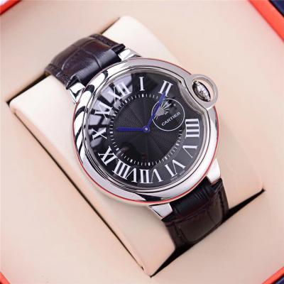 Replica Ballon Bleu A21j Automatic Movement Mens Watch Black Dial Leather Strap B E88