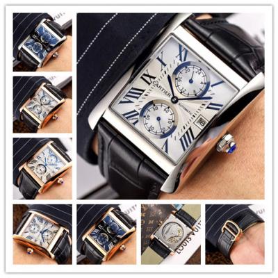 Replica Tank A21j Automatic Movement  Mens Watch White Dial Leather Strap E93