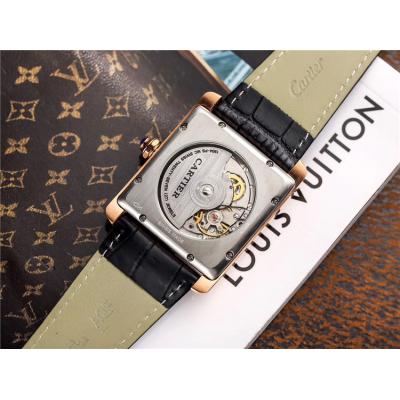 Replica Tank A21j Automatic Movement  Mens Watch White Dial Leather Strap E93